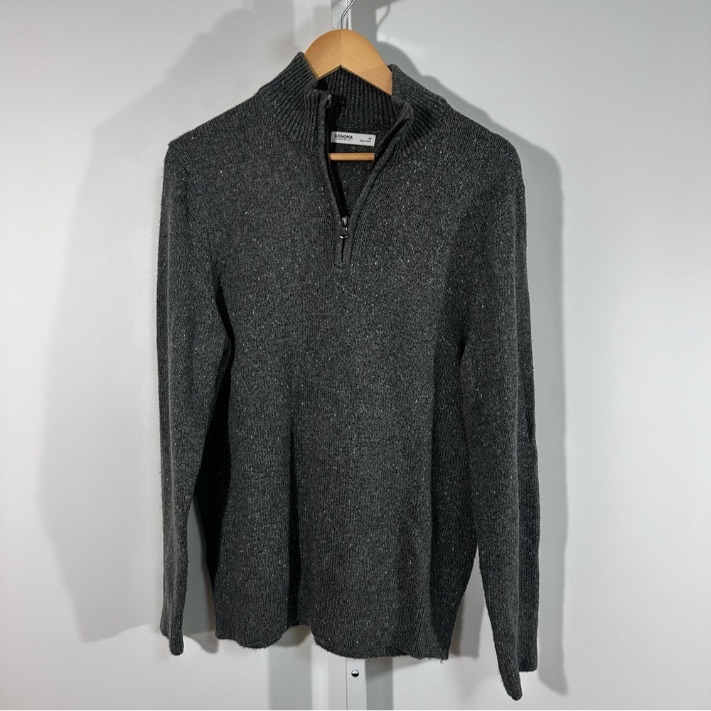 Extra soft Sonoma Goods for Life Charcoal Quarter-Zip Sweater – Men’s Medium